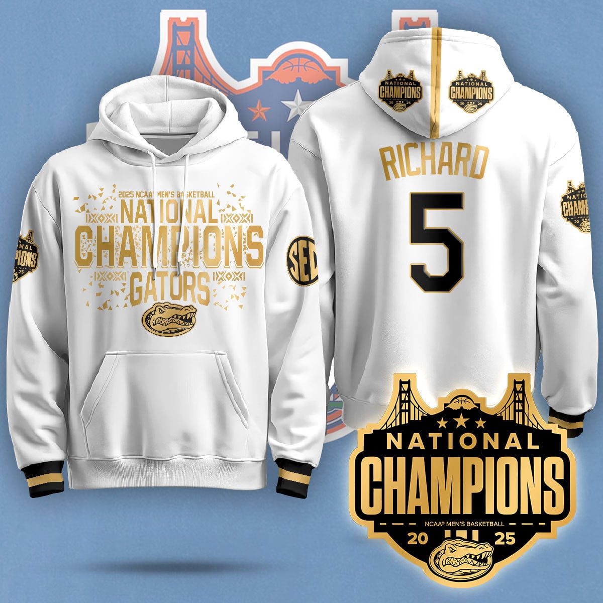 Florida Gators 2025 National Champions Basketball Hoodie N5 - Printed