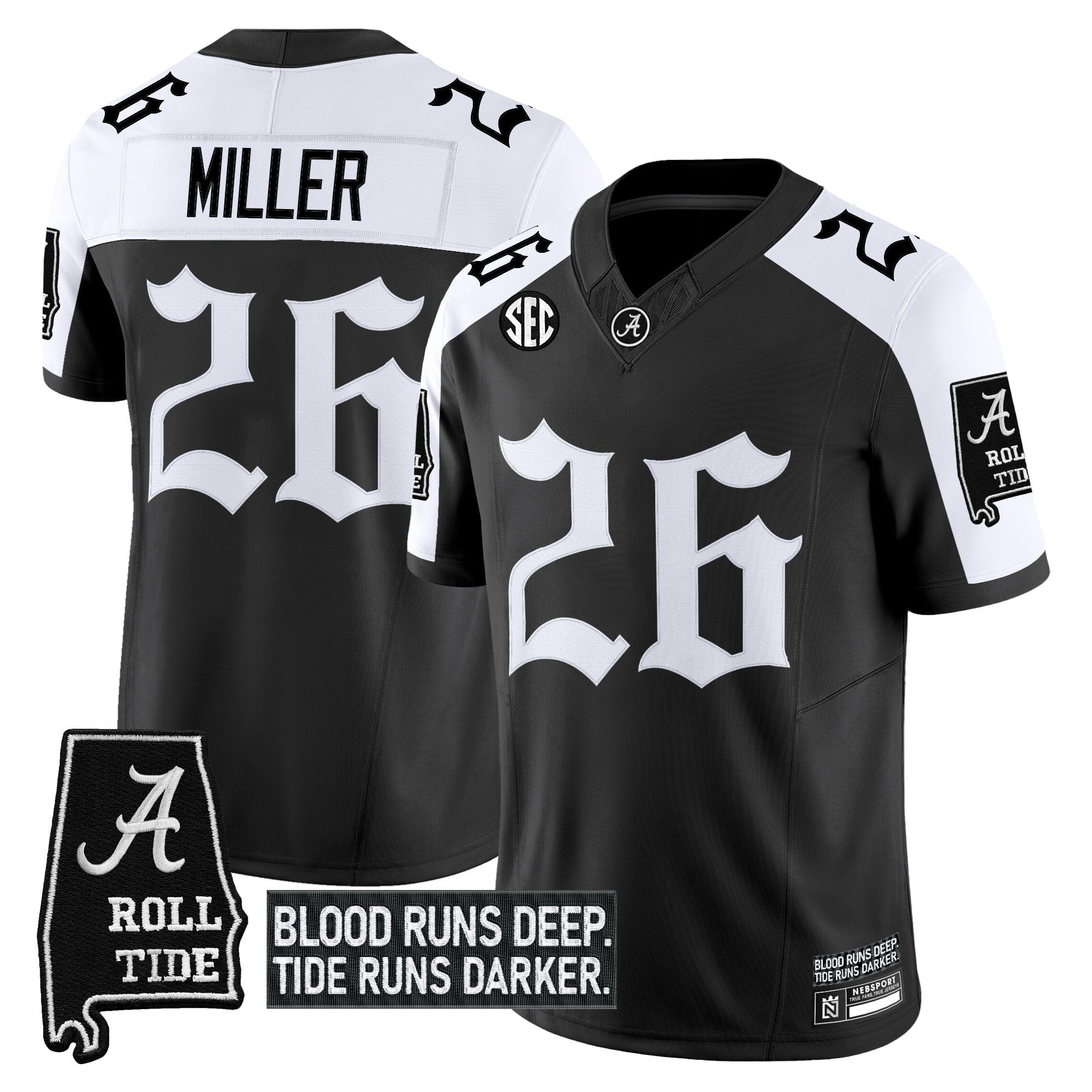 Men's Alabama Crimson Tide 'Gothic Bama Blood Edition' Vapor Limited Jersey - All Stitched