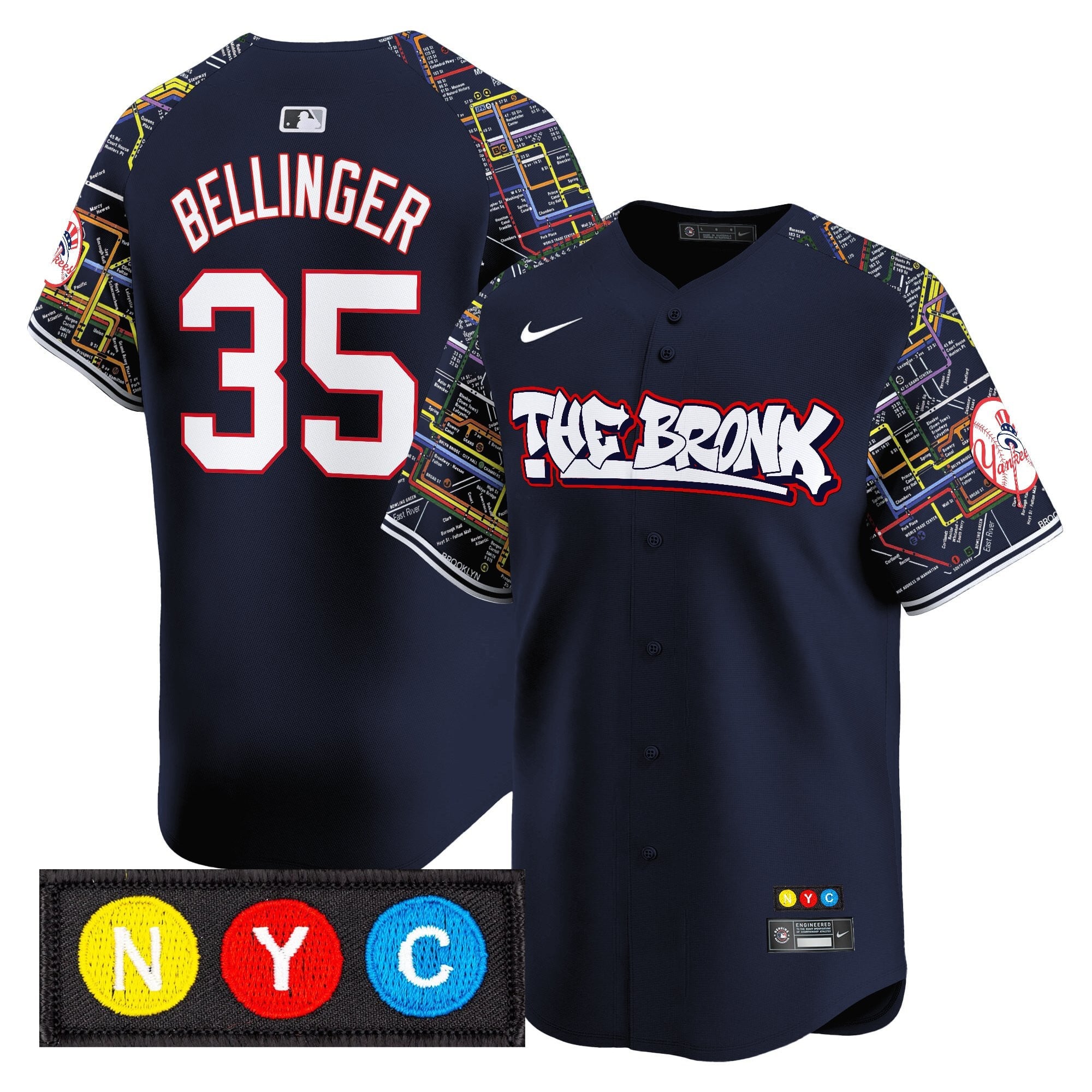 Men's New York Yankees The Bronx Subway Style Vapor Premier Limited Jersey - Stitched